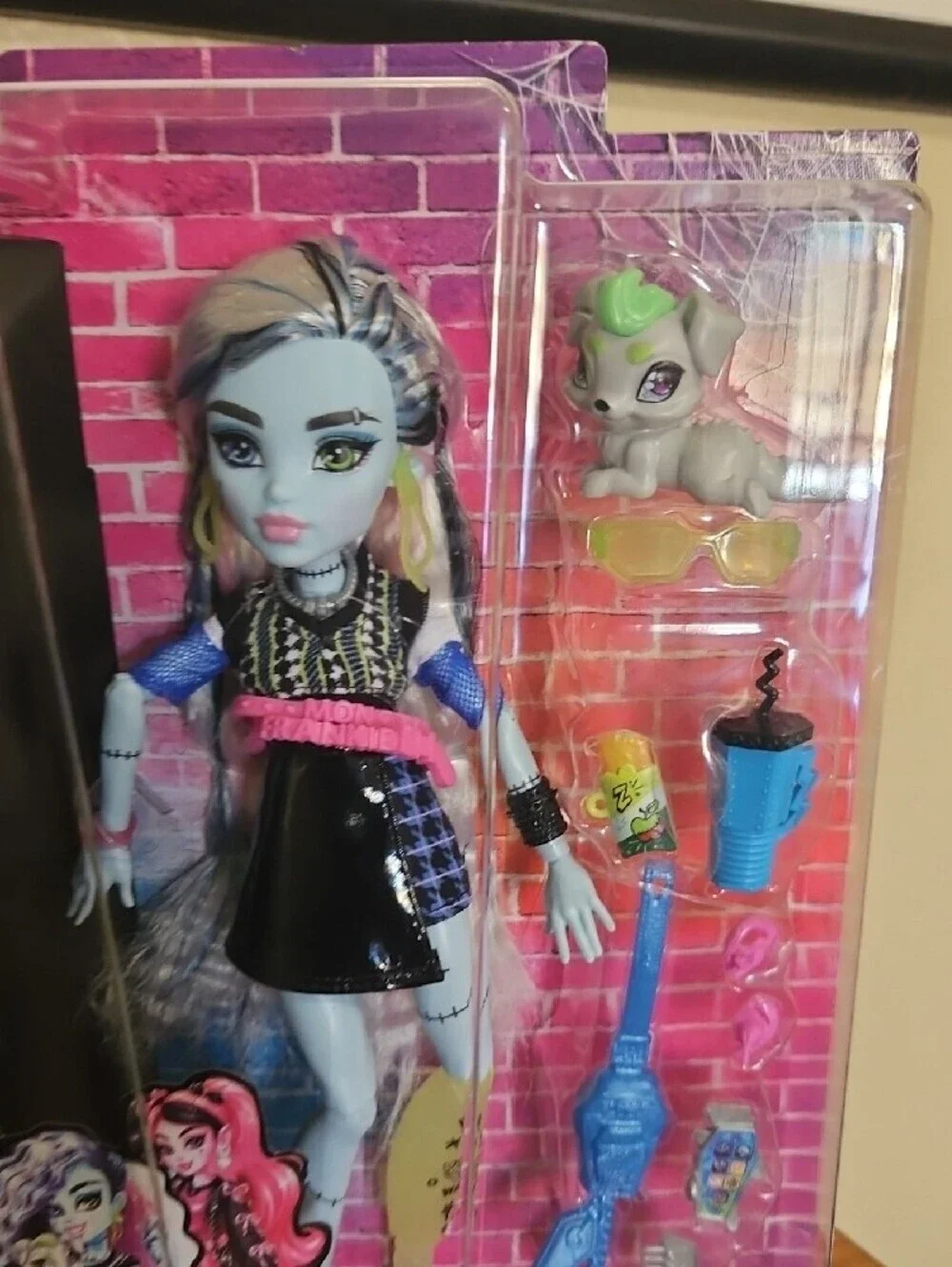 Monster High Frankie Stein Doll — Blue, Black & Pink Accents
